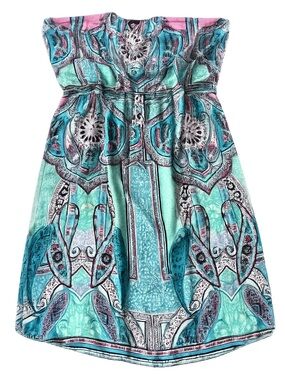 Hale Bob 100% Silk Paisley Kaftan Coverup Maxi Tunic Small Resort Boho